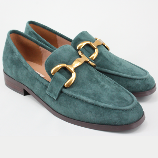 Bibi Lou ZAGREB Forest Green Suede Loafers