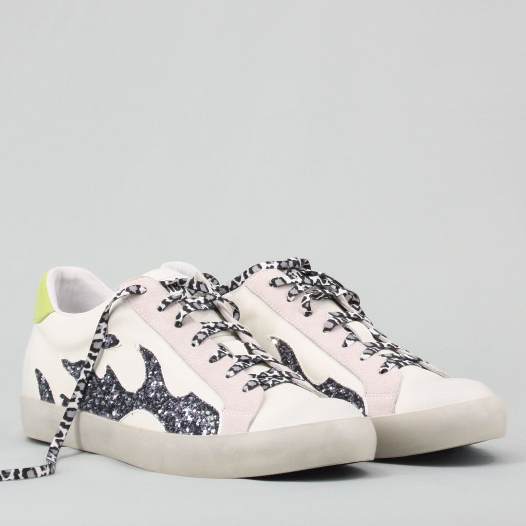 Bibi Lou GAMIN Metal & Lime Trainers