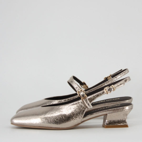 Bruno Premi DOROTHY Antique Gold Leather Sling-back Pump