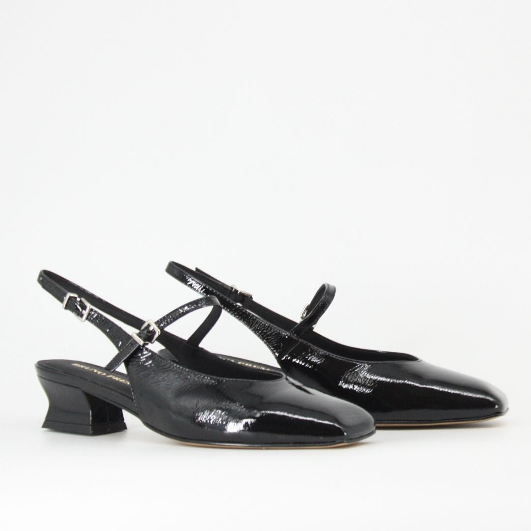 Bruno Premi DOROTHY Black Leather Sling-back Pump