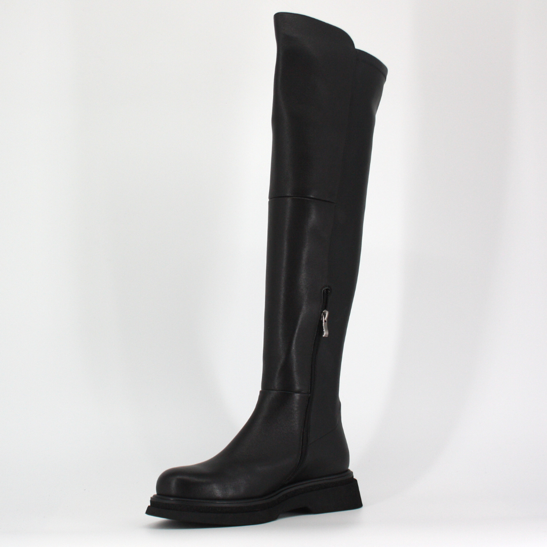 Bruno Premi  CARLA  Black Leather Over The Knee High Boots