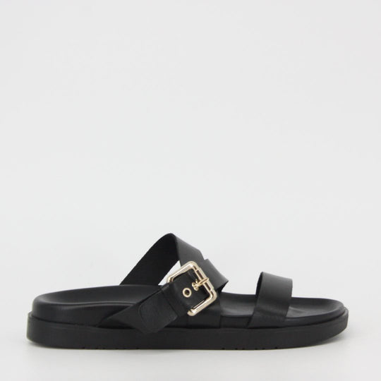 Bryan Stepwise DELHI Black Leather Sandals