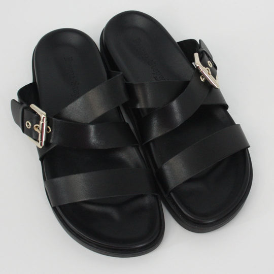 Bryan Stepwise DELHI Black Leather Sandals