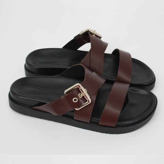 Bryan Stepwise DELHI Brown Leather Sandals