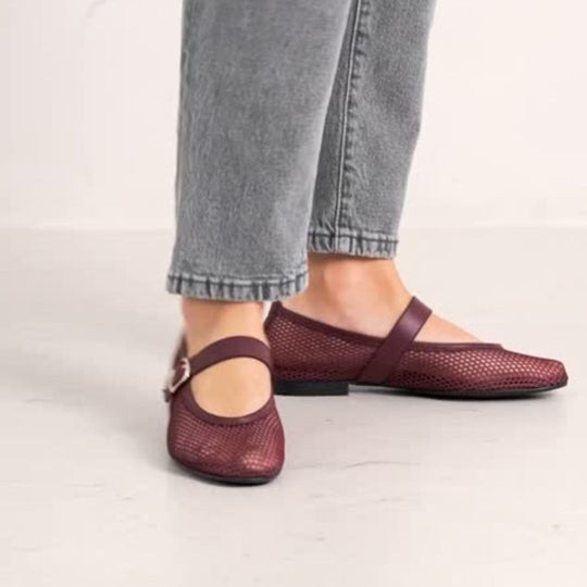 Bryan Stepwise LENA Merlot Mesh Pumps