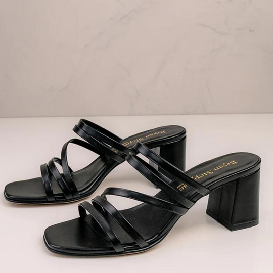 Bryan Stepwise LUNA Black Leather Sandals