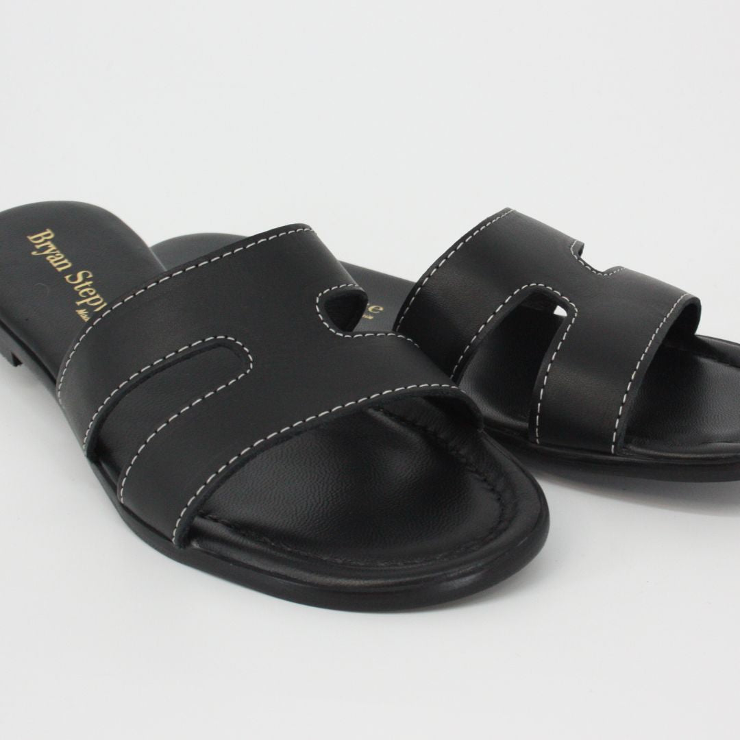 Bryan Stepwise NINA Black Leather Sandals
