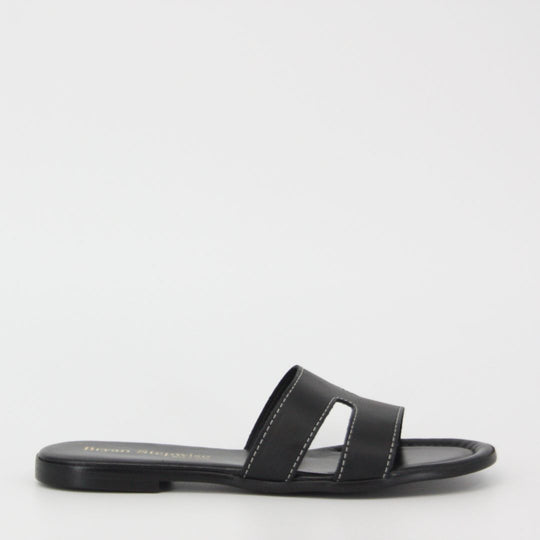 Bryan Stepwise NINA Black Leather Sandals