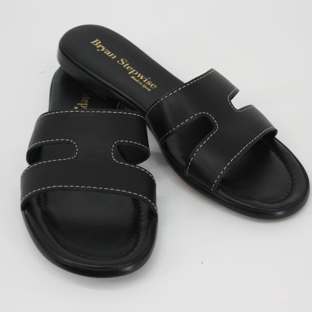 Bryan Stepwise NINA Black Leather Sandals