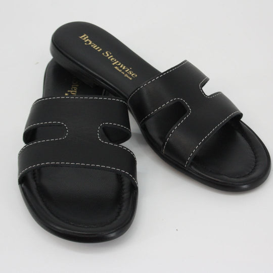 Bryan Stepwise NINA Black Leather Sandals