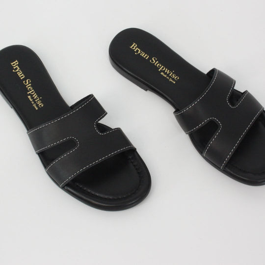Bryan Stepwise NINA Black Leather Sandals