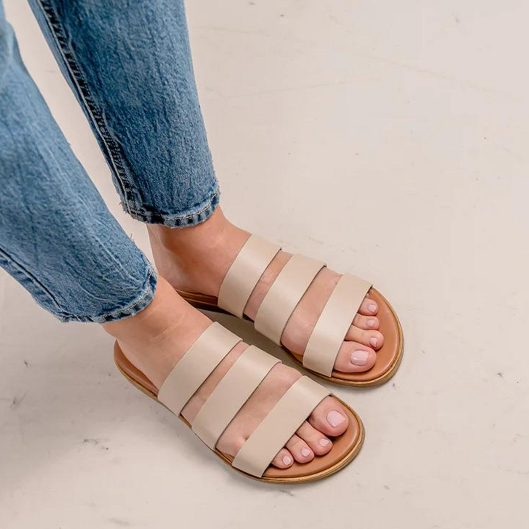 Bryan Stepwise OLYMPIA Beige Leather Sandals