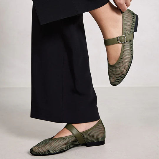 Bryan Stepwise LENA Khaki Mesh Pumps