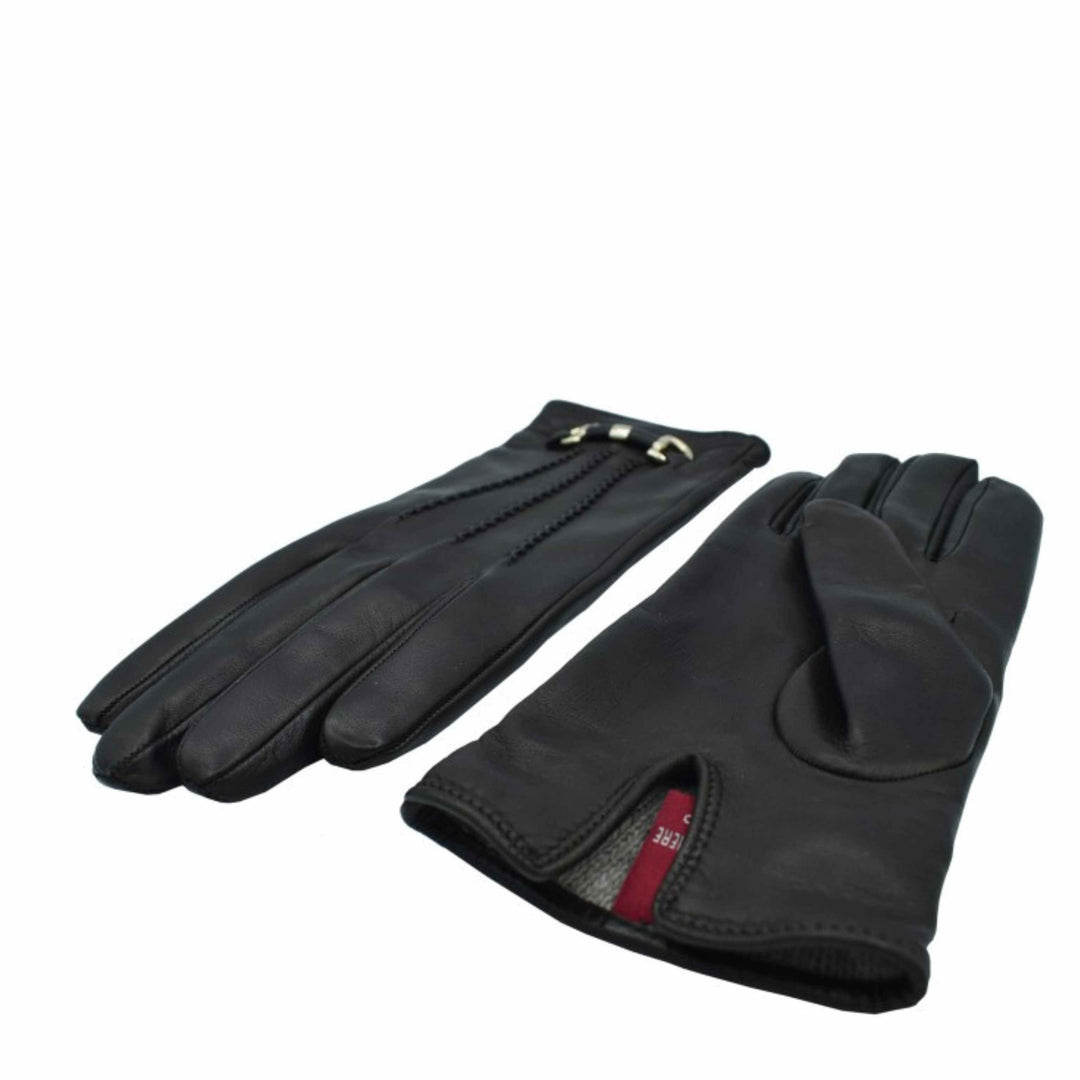 Caridei Lucia Black Leather Gloves