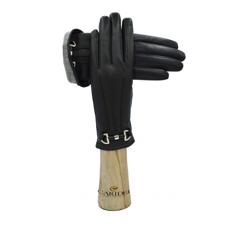 Caridei Lucia Black Leather Gloves