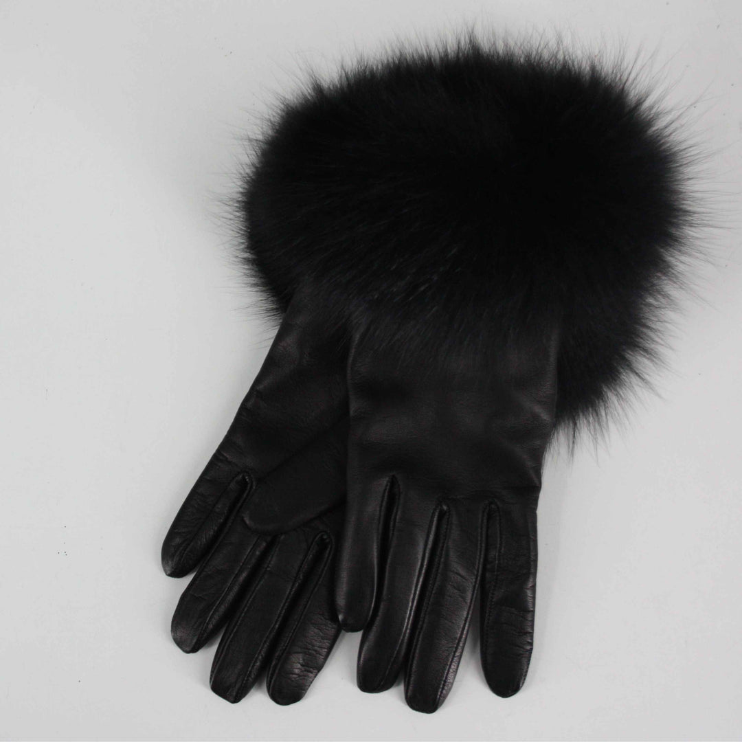 Caridei Sofia Black Leather Gloves
