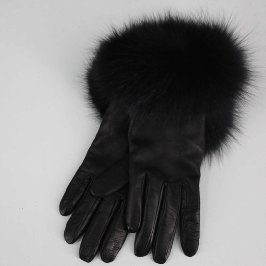 Caridei Sofia Black Leather Gloves