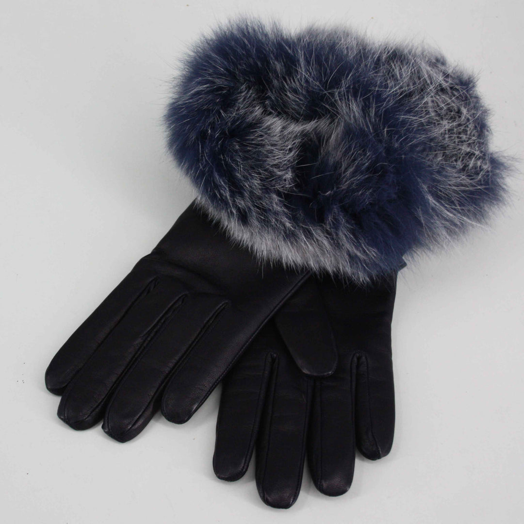 Caridei Sofia Navy Leather Gloves