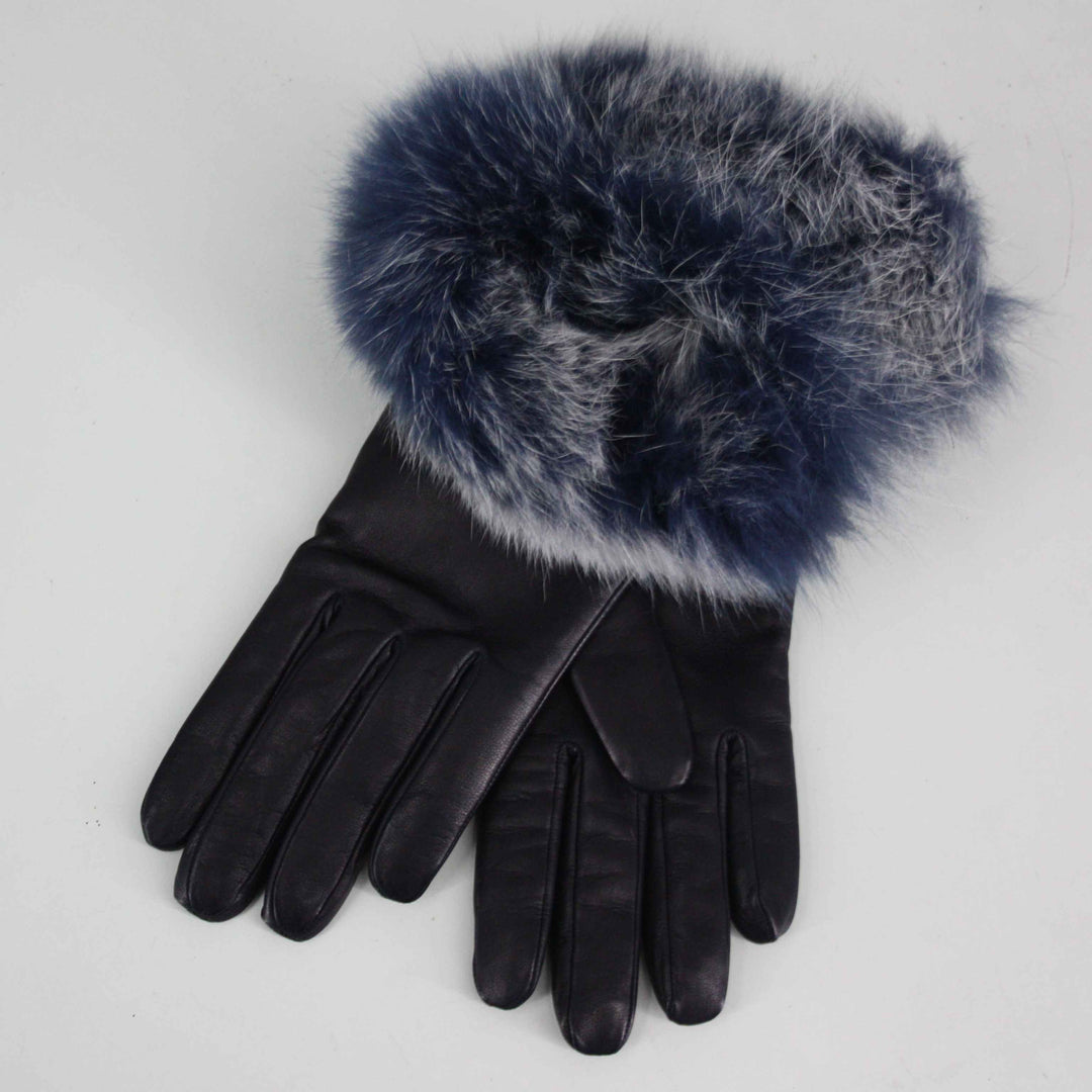 Caridei Sofia Navy Leather Gloves