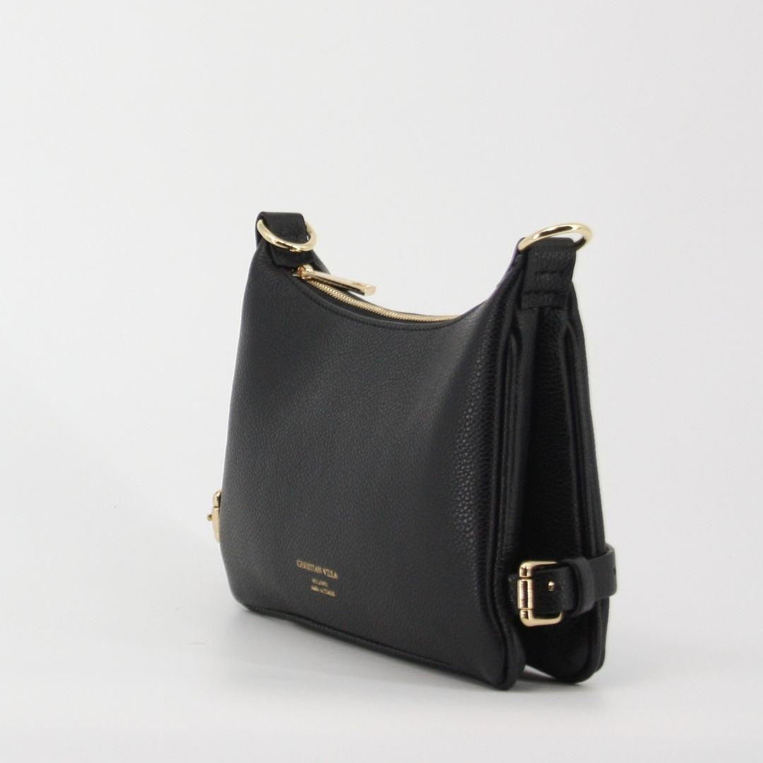 Christian Villa LUNA Black Leather Crossbody