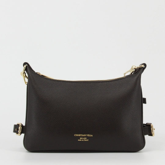 Christian Villa LUNA Chocolate Brown Leather Crossbody