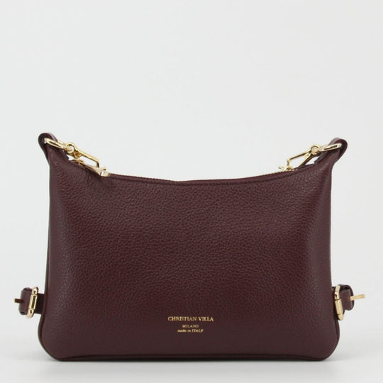 Christian Villa LUNA Burgundy Leather Crossbody