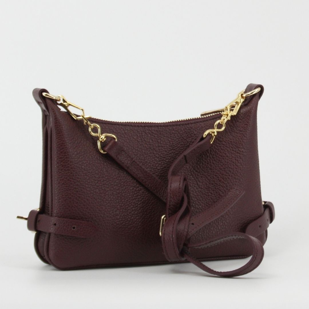 Christian Villa LUNA Burgundy Leather Crossbody