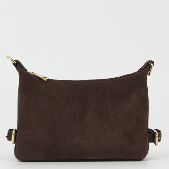 Christian Villa LUNA Taupe Suede Crossbody