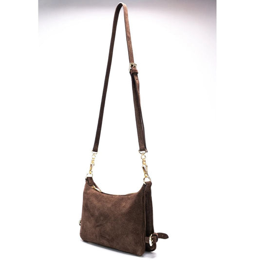 Christian Villa LUNA brown Suede Crossbody