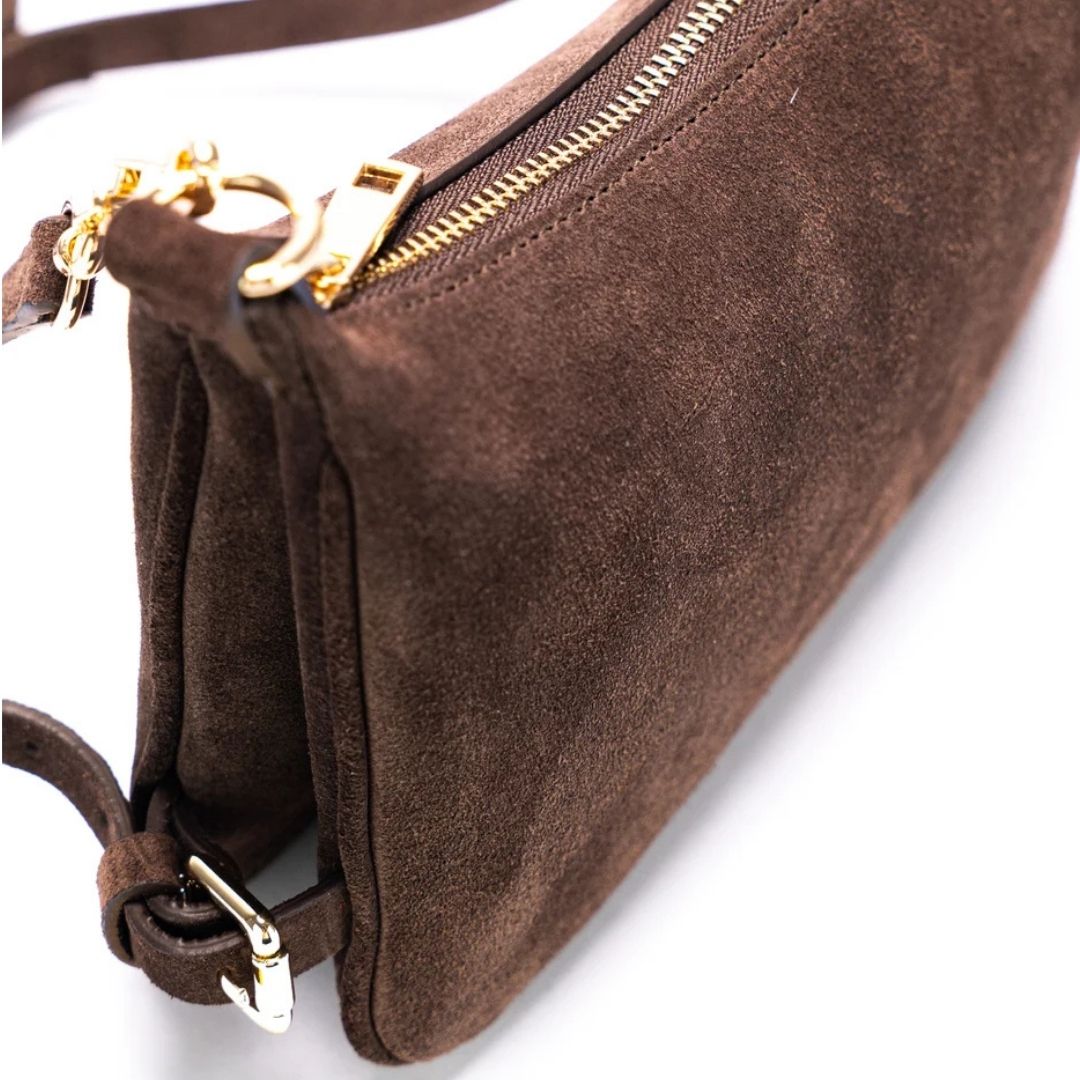 Christian Villa LUNA brown Suede Crossbody