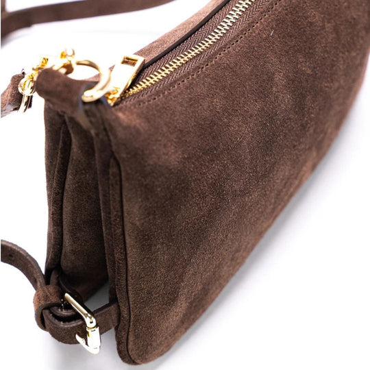 Christian Villa LUNA brown Suede Crossbody