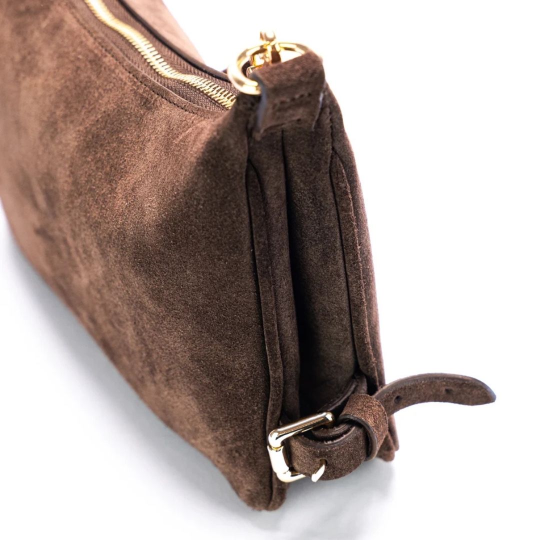 Christian Villa LUNA brown Suede Crossbody