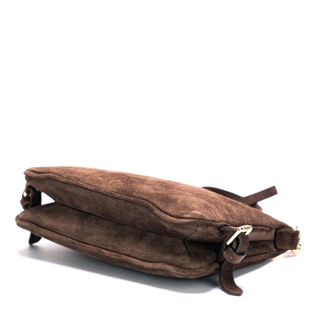 Christian Villa LUNA brown Suede Crossbody
