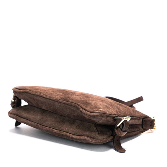 Christian Villa LUNA brown Suede Crossbody