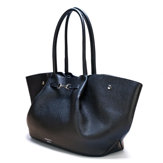Christian Villa MILA Black Leather Totebag