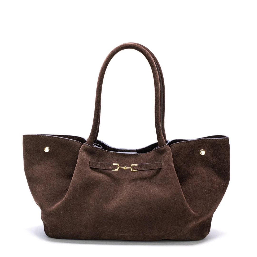 Christian Villa MILA Taupe Suede Totebag