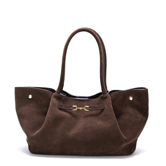 Christian Villa MILA Taupe Suede Totebag