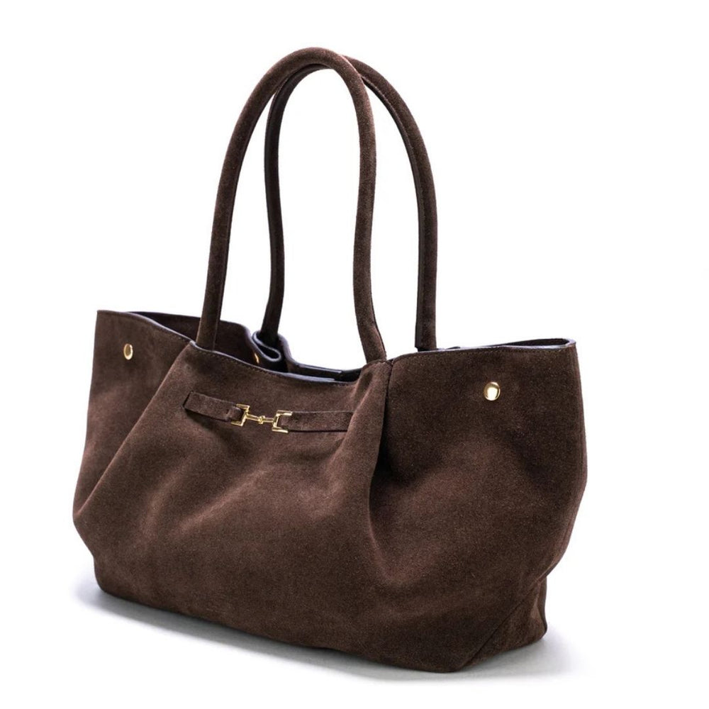 Christian Villa MILA Taupe Suede Totebag