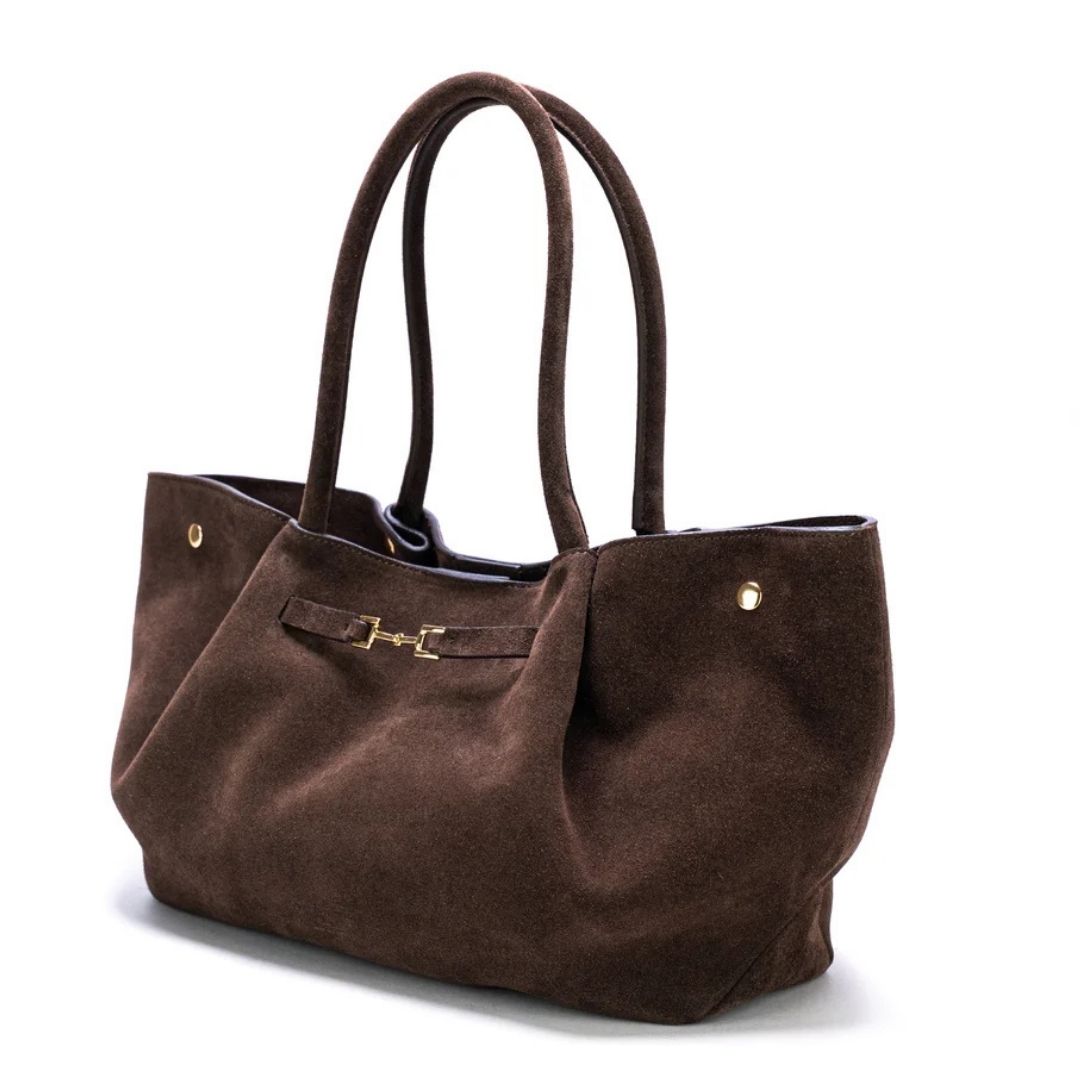Christian Villa MILA Taupe Suede Totebag