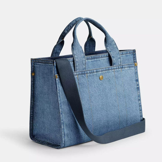 Coach CARGO Tote Bag in Denim