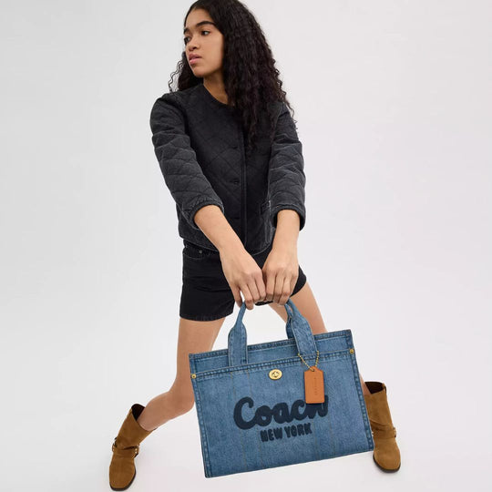 Coach CARGO Tote Bag in Denim