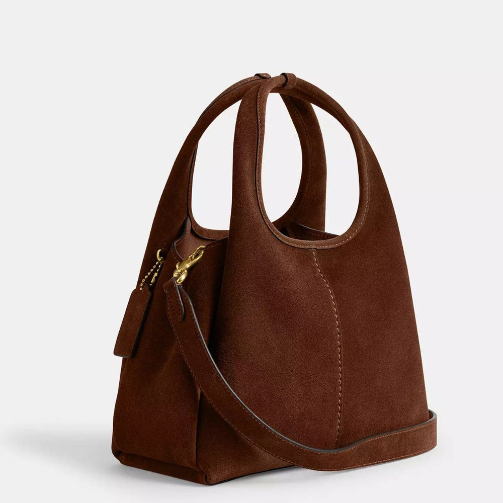Coach LANA Warm Brown Suede Shoulder Bag 23