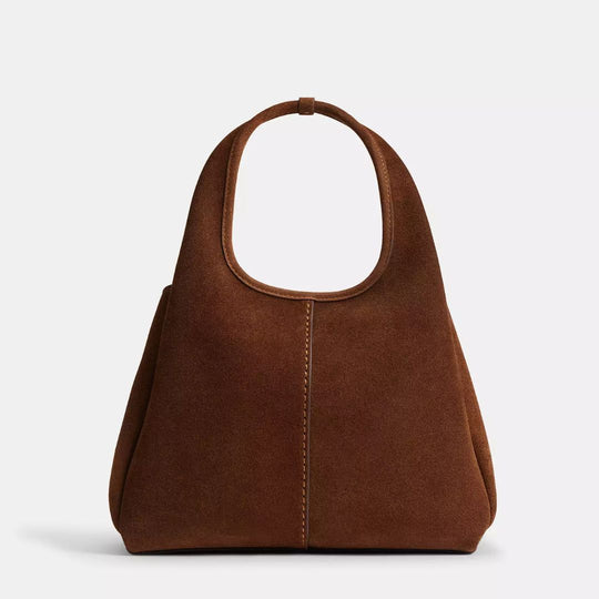 Coach LANA Warm Brown Suede Shoulder Bag 23