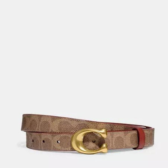 Coach Sculpted C Buckle Reversible Belt