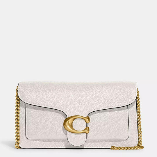 Coach TABBY Chain Chalk Clutch Bag