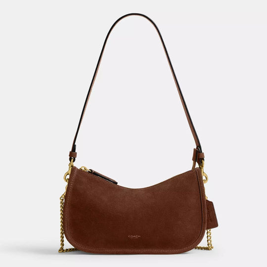 Coach WAVERLY Brass/Warm Brown Shoulder Bag