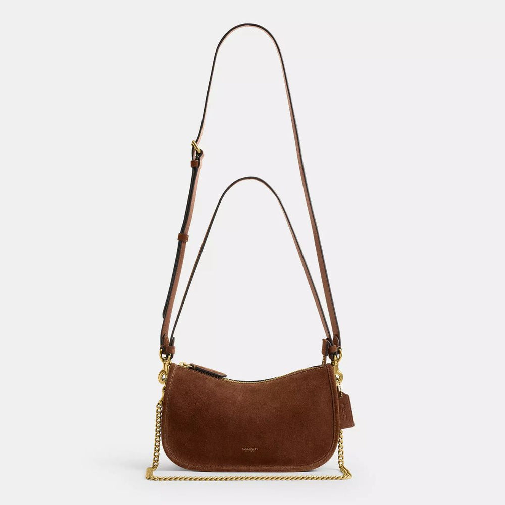 Coach WAVERLY Brass/Warm Brown Shoulder Bag