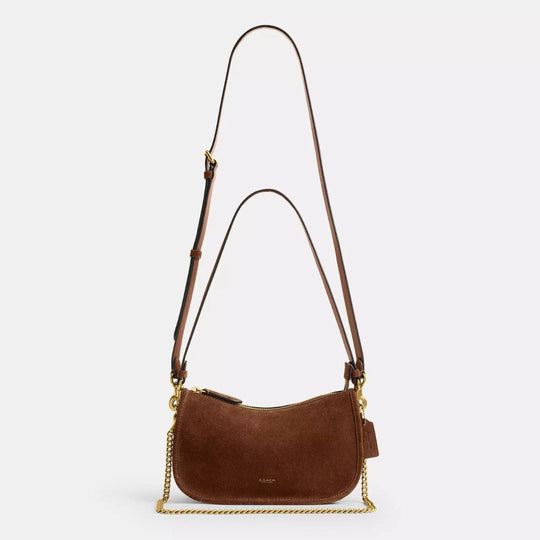 Coach WAVERLY Brass/Warm Brown Shoulder Bag