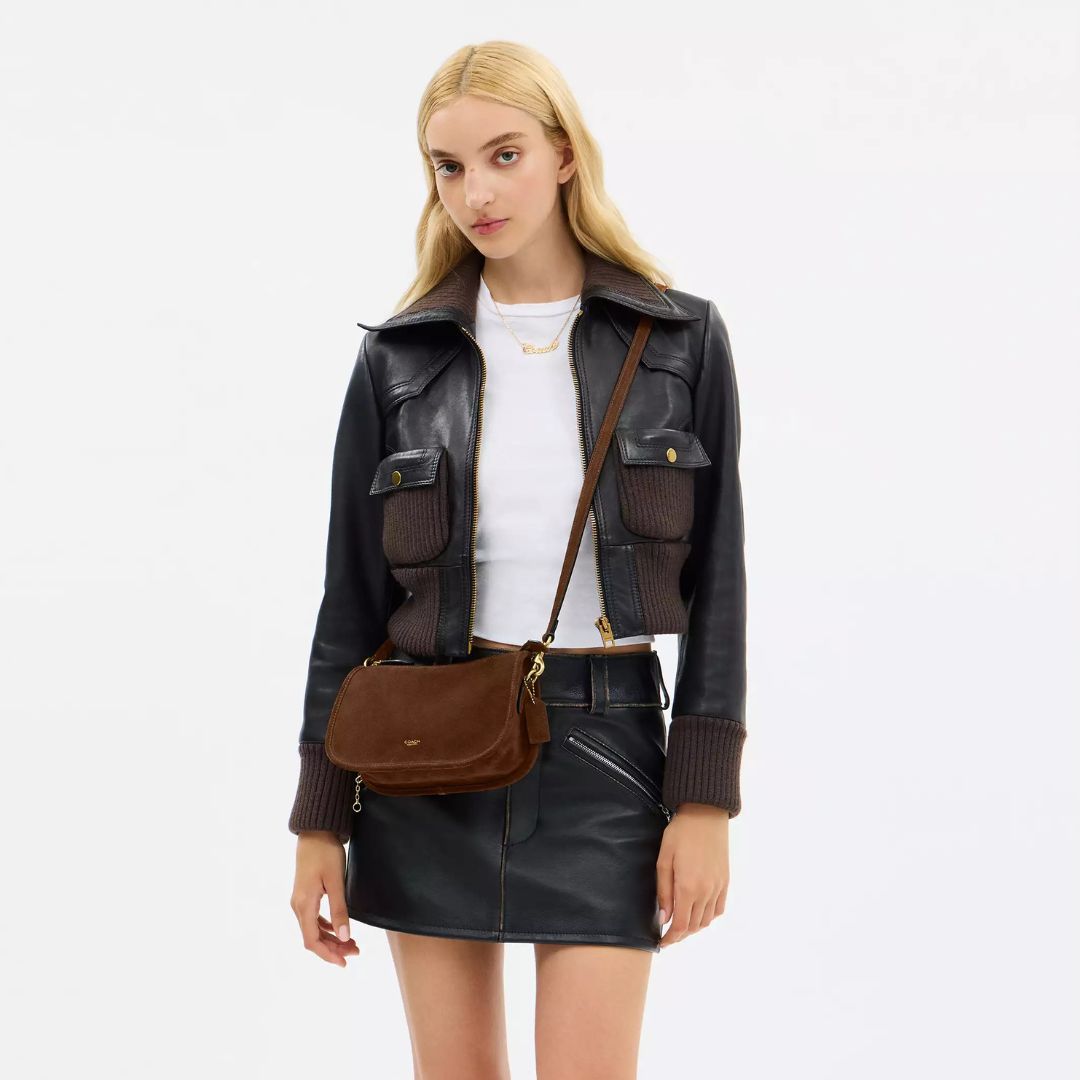 Coach WAVERLY Brass/Warm Brown Shoulder Bag