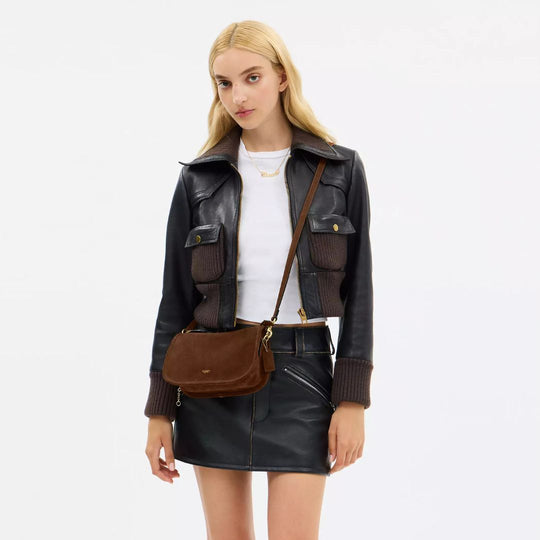 Coach WAVERLY Brass/Warm Brown Shoulder Bag
